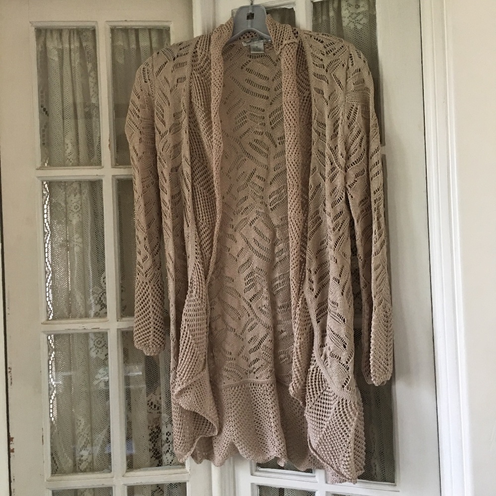 Open Work Cardigan Sweater
